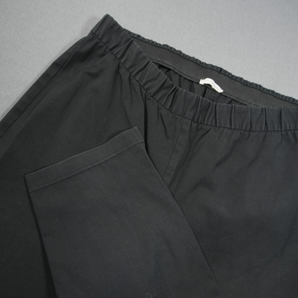Eileen Fisher Organic Cotton Stretch Womens Pants L 34x26 Minimalist Office